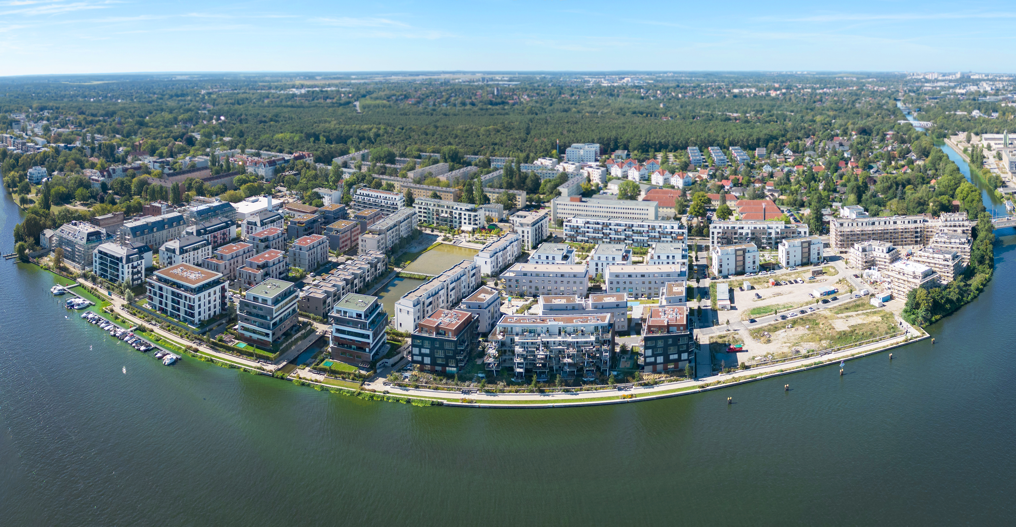 Quartierentwicklung 52 Grad Nord in Berlin Grünau aus der Vogelperspektive im Jahr 2023