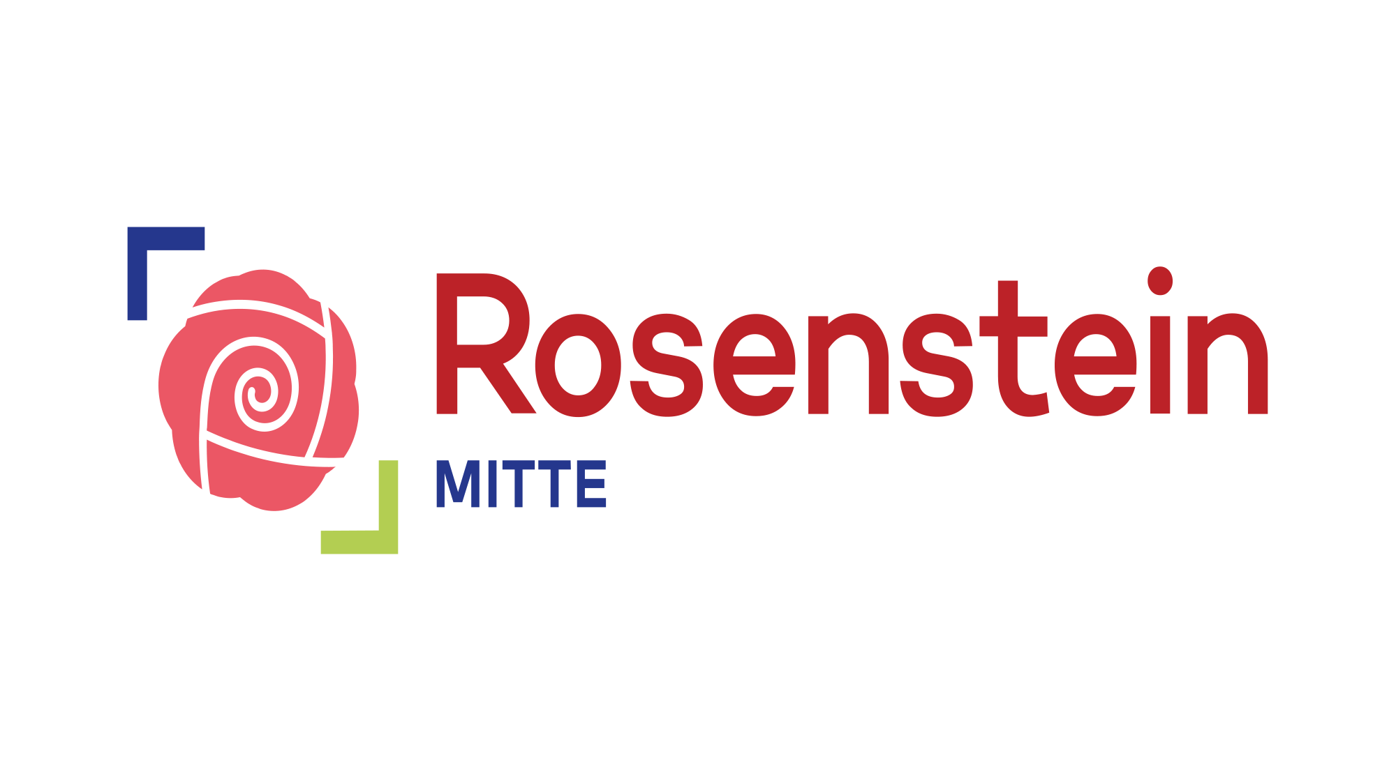 The logo of the Rosenstein Mitte project can be seen with two lines of lettering on the right and a picture in the shape of a rose on the left.