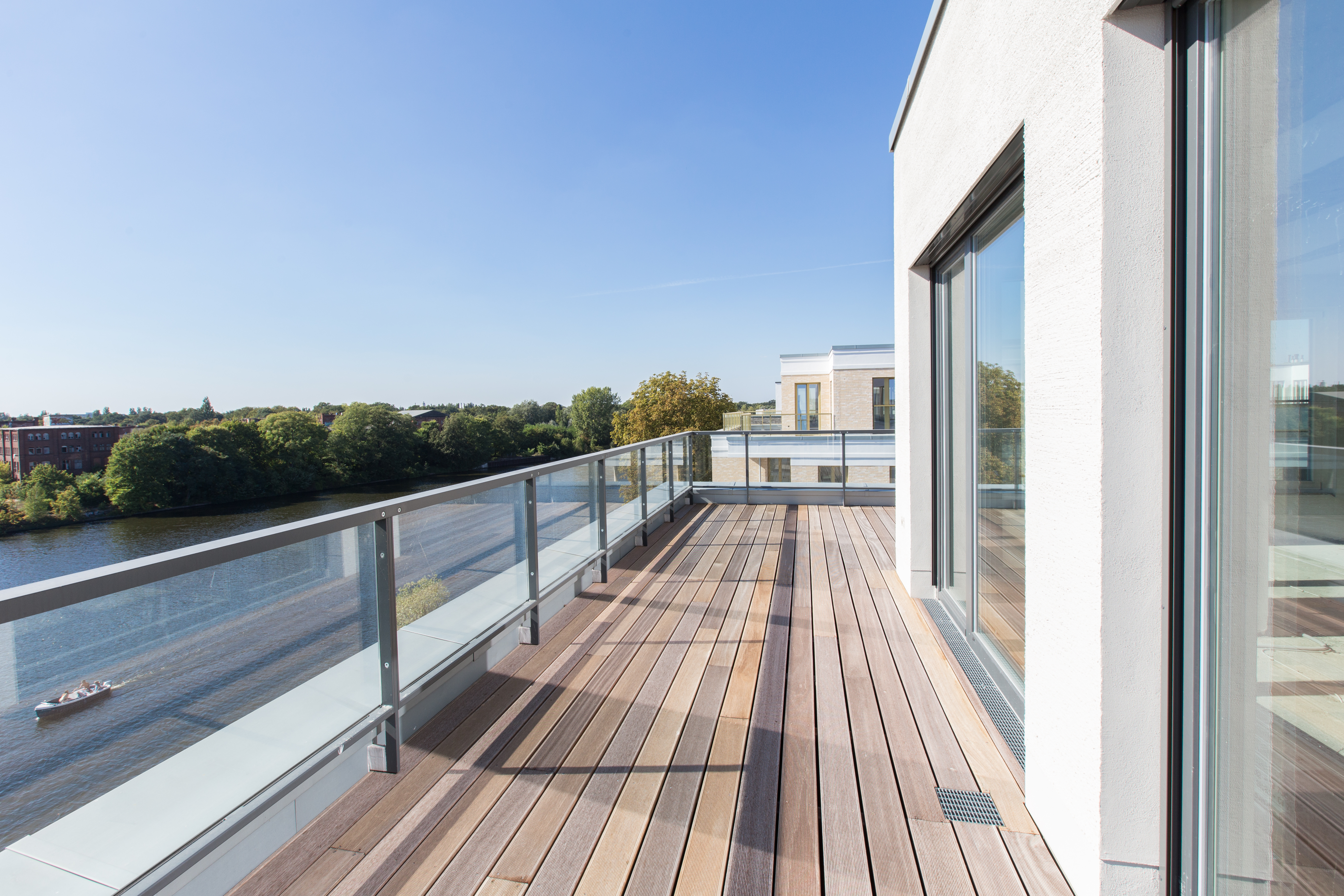 With a view of the water from the balcony of Berlin's BUWOG quarter Uferkrone