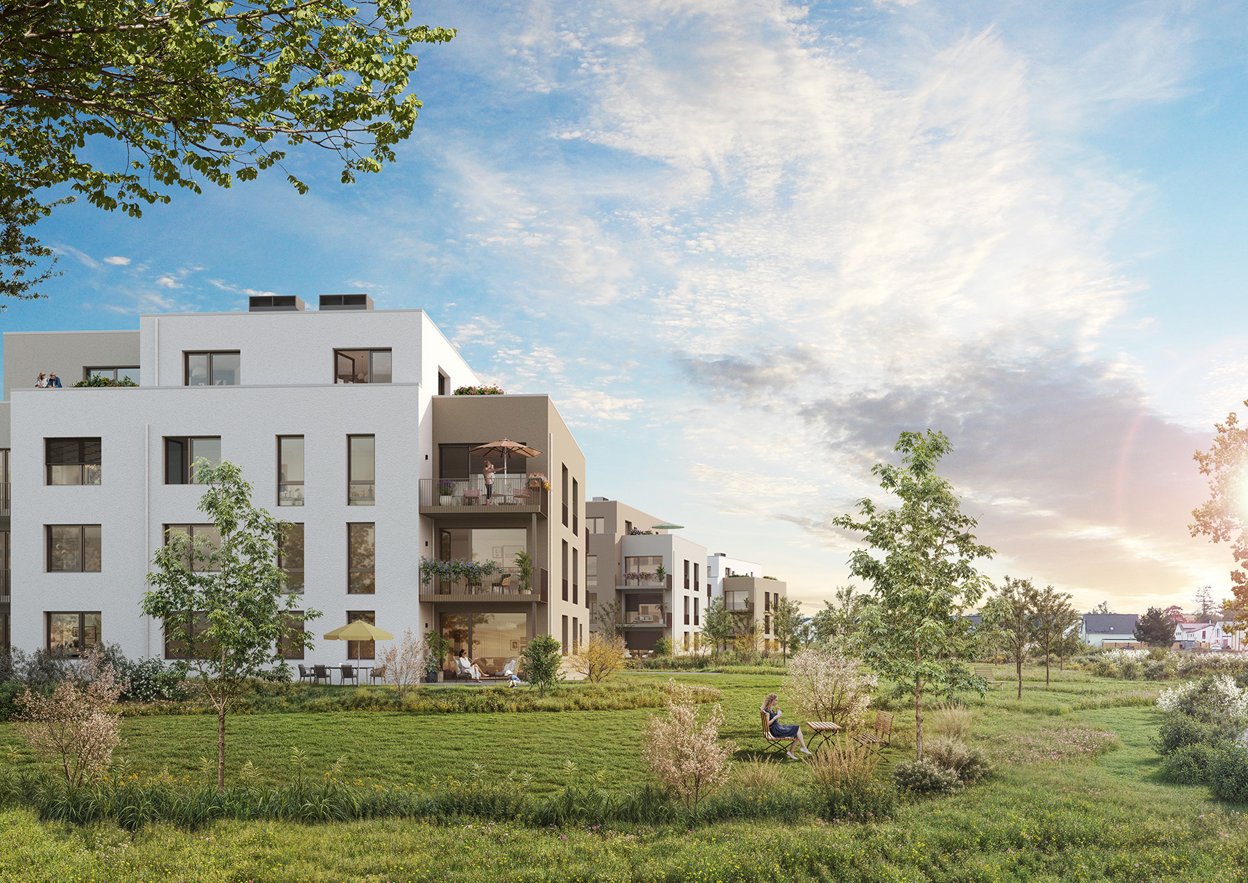 Visualisierung des Neubauprojekts BUWOG Floragärten in Naunhof