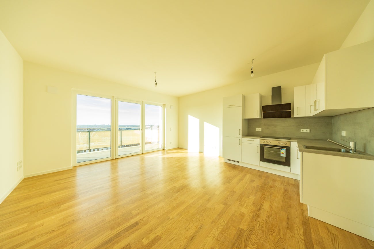 Visualisierung des Neubauptrojekts BUWOG AM NEUEN PARK in Leipzig mit Blick in eine Wohnung