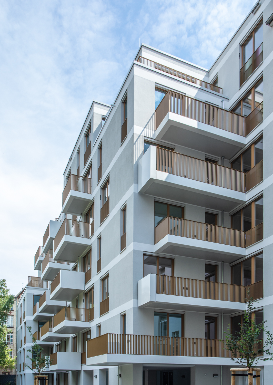 View of the entire Xberg Living project building from the street