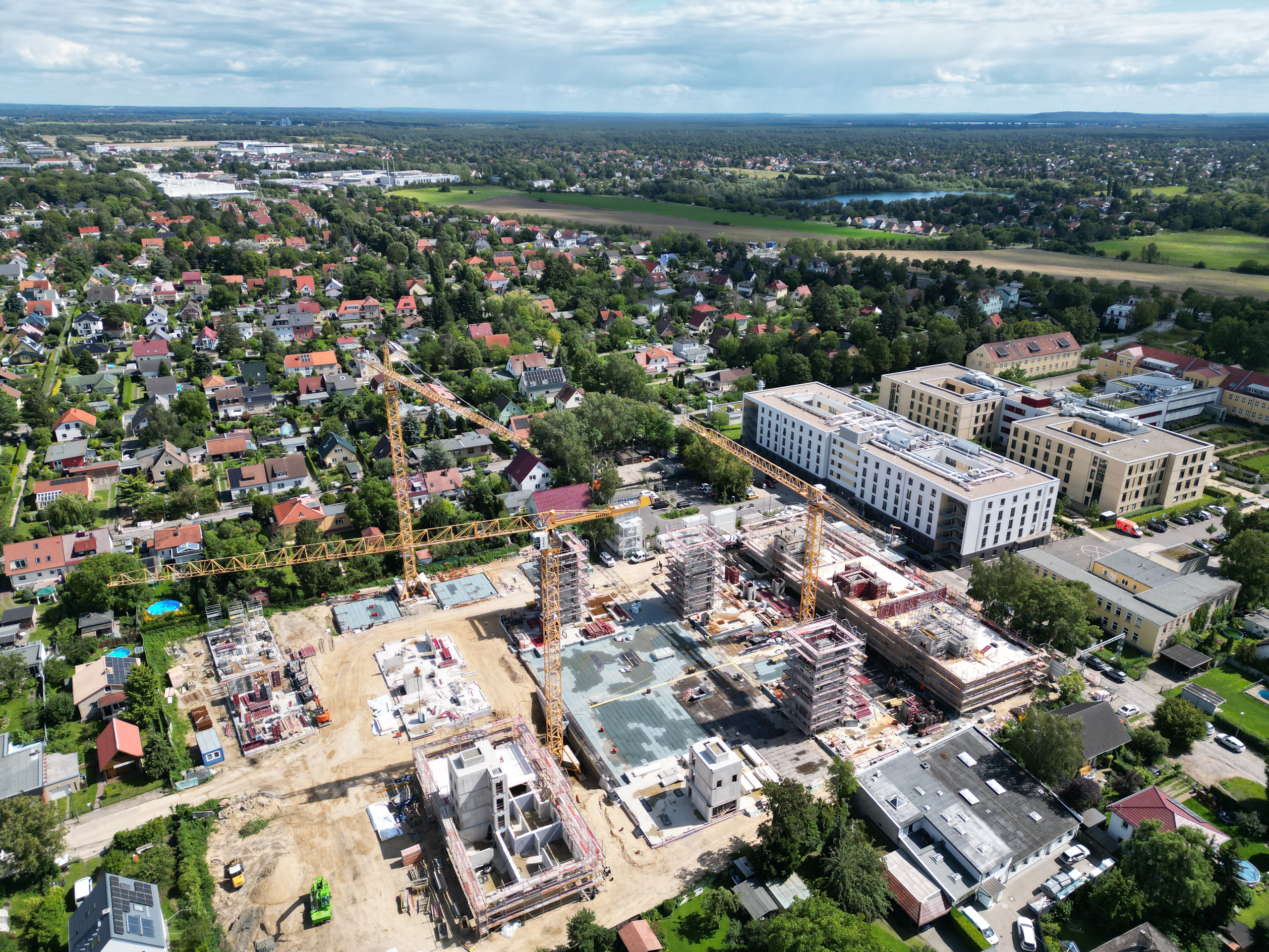 Current drone image shows the status of construction work on the new Hygge Höfe project